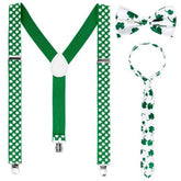 St. Patrick‘s Day Bow Tie Braces Hat Fancy Outfit Set Costume Props Party Accessory - INSWEAR